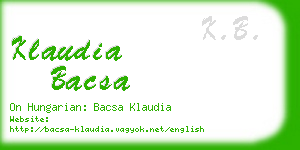 klaudia bacsa business card